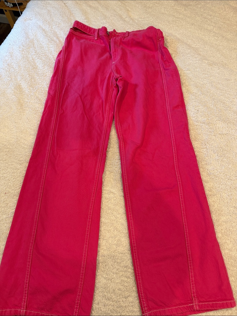 Zara Magenta Wide-Leg Jeans